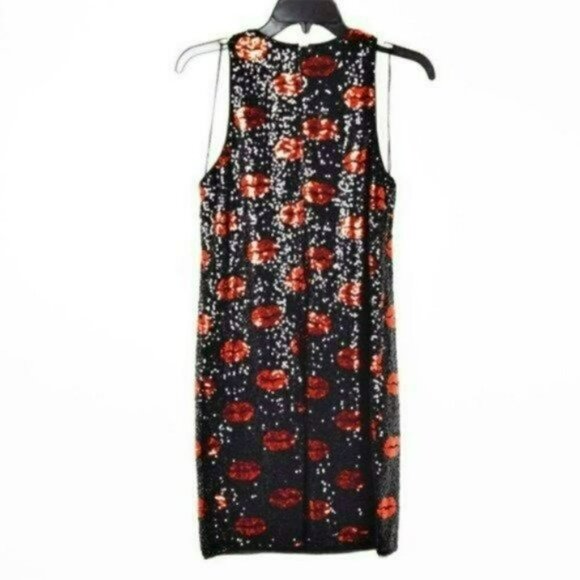 NWT Aidan by Aidan Mattox Lip Sequin Sparkling Shift Party Cocktail Mini Dress - Picture 6 of 7